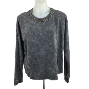 The Kooples Sport Sweatshirt Jewel Neckline Pullover Too Gray Size 3 US L